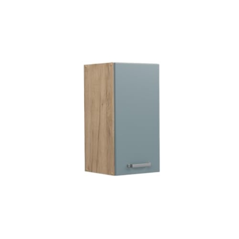 Vicco Hängeschrank R-Line, hängender Küchenschrank, Blau-Grau/Goldkraft Eiche, 30 cm