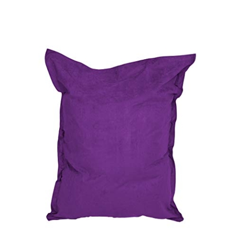 Lumaland Riesen-Sitzsack XXL 140x180cm | Indoor Bean Bag aus weichem & waschbarem Microvelours | 2-in-1- für bequemes Sitzen & Liegen | Mit über 3 Mio. anpassungsfähigen EPS-Perlen [Lila]