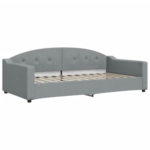 vidaXL Tagesbett, Gästebett 2-in-1, Sofabett Schlafsofa für Schlafzimmer Wohnzimmer, Bettsofa Sofa, Modernes Design, Hellgrau 100x200cm Stoff