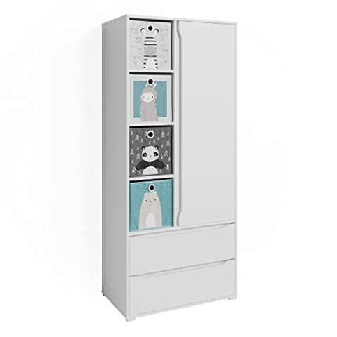 Vicco Kleiderschrank Ruben, Flügeltürenschrank, Weiß, 80 x 189.9 cm