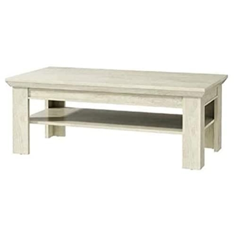 FORTE Kashmir Couchtisch mit Ablagefläche, Holzwerkstoff, Pinie Weiß, 120 x 45 x 60 cm