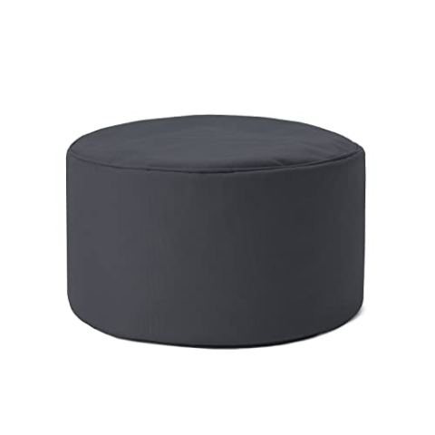 Lumaland Sitzsack Pouf (50 L) | Kompakter Sitzsack mit 3-in-1-Funktion: bequemer Hocker, praktisches Tischchen & stylischer Fußschemel für in- & Outdoor I Mit Flexibler EPS-Füllung | Ø 25 x 45 cm
