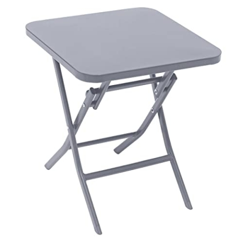 Hespéride - Quadratischer Gartenbeistelltisch Greensboro in Quarzgrau - 40 × 40 cm - Quarzgrau