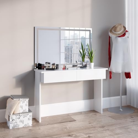 Vicco Schminktisch Azur, Kosmetiktisch mit Spiegel, Weiß, 120 cm mit LED-Spiegel