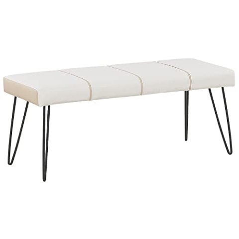 Moderne Sitzbank Kunstleder weiß Glamour Look Betin