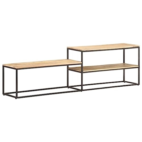 vidaXL Raues Mangoholz TV Schrank Industriestil Lowboard Sideboard Fernsehschrank Fernsehtisch TV Möbel Board Tisch HiFi-Schrank 180x30x50cm