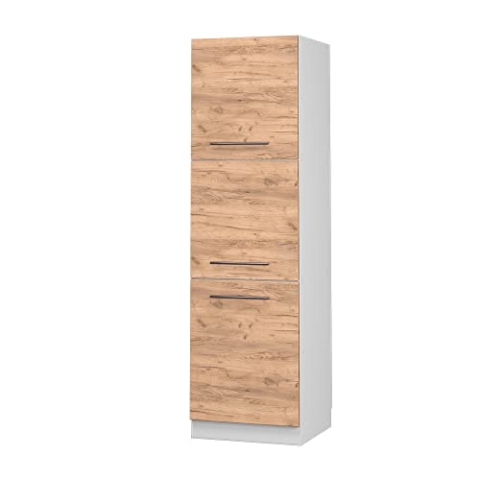 Vicco Herdumbauschrank Fame-Line, Herdschrank, Goldkraft Eiche/Weiß, 60 cm
