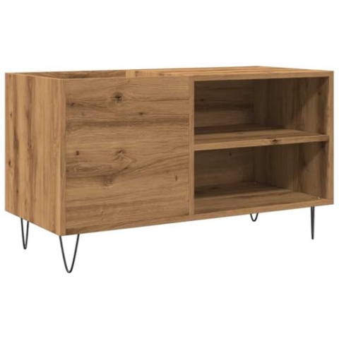 vidaXL Plattenschrank Artisan-Eiche 84,5x38x48 cm Holzwerkstoff, Plattenspieler Schrank, Schallplattenschrank, Halter für Platten, Vinyl Schrank