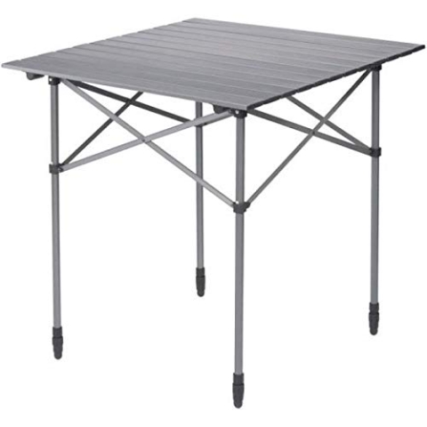 Berger Velino Campingtisch 70x70 cm | Höhenverstellbarer Gartentisch Wetterfest Camping Tisch klappbar mit Rollplatte | Robuster Klapptisch Beistelltisch Outdoor faltbar | ideal für Balkon & Garten
