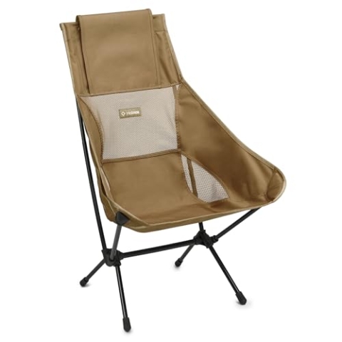 Helinox Chair Two ultraleichter Campingstuhl mit hoher Rückenlehne, Coyote Tan (hellbraun)