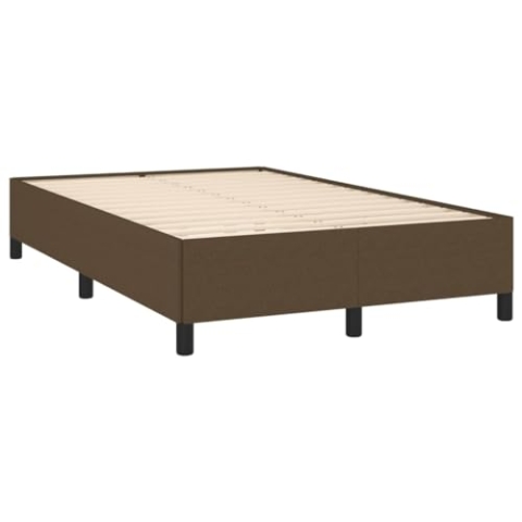 vidaXL Bettgestell, Polsterbett Bett mit Stützbeinen, Bettrahmen mit Lattenrost für Schlafzimmer, Doppelbett Schlafzimmerbett, Dunkelbraun 120x190cm Stoff