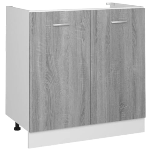 vidaXL Spülenunterschrank Lyon Grau Sonoma 80x46x81,5 cm Holzwerkstoff