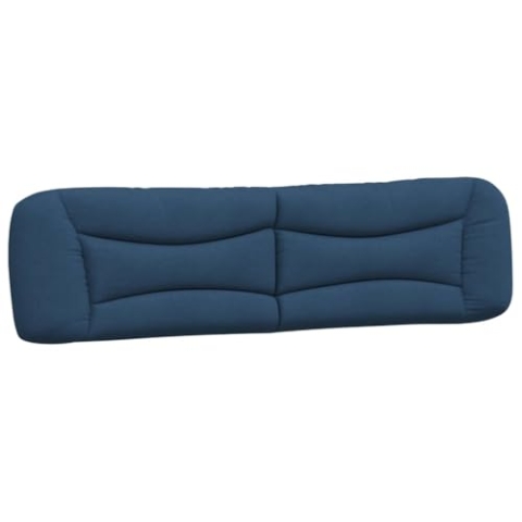 vidaXL Kopfteil Kissen, Kopfteilkissen mit Reißverschluss, Rückenkissen mit hervorragender Rückenlehne, Kopfkissen Lesekissen, Blau 200cm Stoff