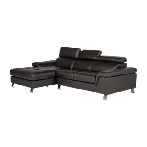 KAUF-UNIQUE.DE Ecksofa Leder - Ecke Links - Braun - Mishima