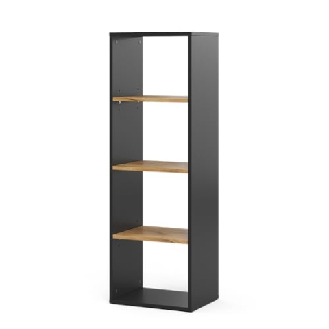 Vicco Bücherregal Tomy, Anthrazit/Goldkraft Eiche, 40 x 120 cm,4 Fächer