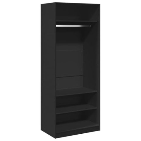 vidaXL Kleiderschrank, Garderobenschrank mit Stauraum, Schrank Mehrzweckschrank für Schlafzimmer, Flurschrank Offen, Schwarz Holzwerkstoff