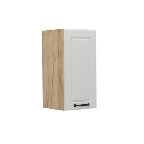 Vicco Hängeschrank R-Line, hängender Küchenschrank, Weiß Landhaus, 30 cm
