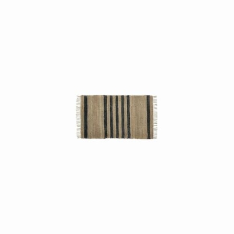 Loberon Teppich Orgeval, mit Hübschen Fransen, Garngefärbte Streifen, Natürlicher Look, Wohntextilien, Wohn-Accessoire, Hanf, beige