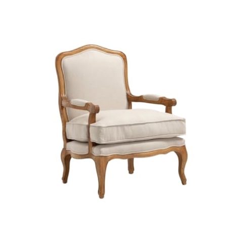Vente-unique-Sessel Barock - Leinen - Beige - MAHAUX