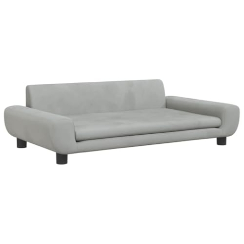 vidaXL Kindersofa, Couch für Kinder, Kindercouch mit runden Kanten, Kindersessel Minisofa Polstersofa Kindermöbel Sofa Kinderzimmer, Hellgrau Samt