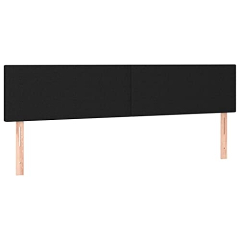 vidaXL 2X Kopfteil Betthaupt Polsterkopfteil Bettkopfteil für Bett Bettgestell Bettrahmen Schlafzimmer Bettzubehör Schwarz 100x5x78/88cm Stoff