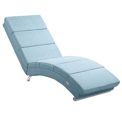 Casaria® Relaxliege XXL London 186x89x55cm Ergonomisch Stoff Gepolstert 180 kg Belastbarkeit Wohnzimmer Büro Indoor Chaiselongue Relaxsessel Liege Blau