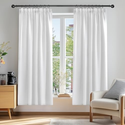 Deconovo Vorhänge Vorhang Blickdicht Dicke Gardine Verdunkelung Thermo gegen Kälte Kinderzimmer, 183x117 cm(HöhexBreite), Silber Grau, 2er Set