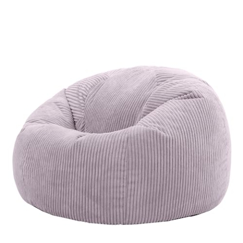 Icon Kingston Sitzsack Cord, Lila, Sitzsack Erwachsene mit Füllung, Bean Bag, Cord Sessel, Lounge Sessel, Lounge Stuhl, Schlafzimmer, Wohnzimmer, Wohnzimmer Möbel