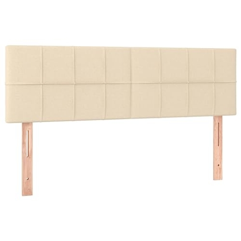 vidaXL Kopfteil 2 STK., Bettkopfteil mit Holzbeinen, Höhenverstellbar Polsterkopfteil für Bett, Betthaupt Bettzubehör Schlafzimmer, Creme 72x5x78/88cm Stoff