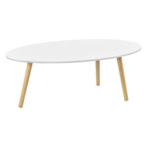[en.casa] Couchtisch Viborg 109,5 x 59,5 x 39,5 cm Beistelltisch MDF Massivholz Weiß