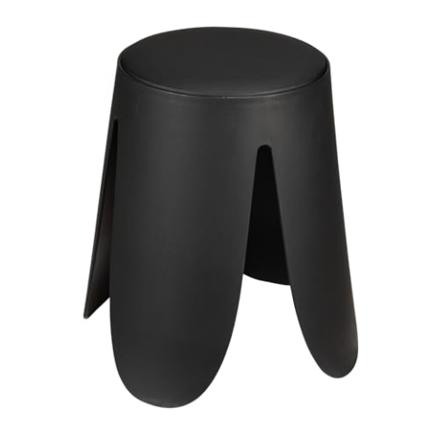 WENKO Badhocker Mod. Comiso, belastbar bis 180 kg, mit gepolsterter Sitzfläche und rutschsicheren Füßen, Ø 44,5 x 46 cm, Schwarz