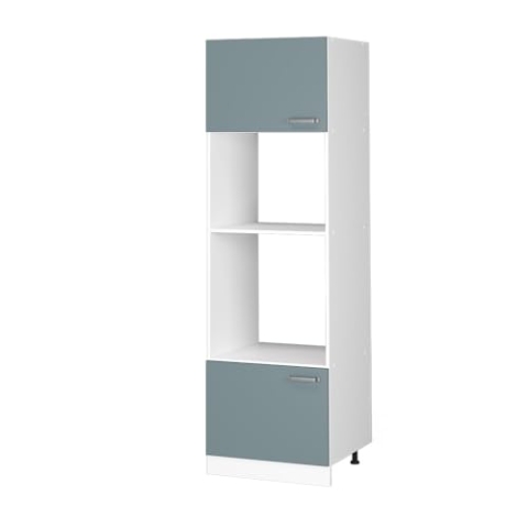 Vicco Mikrowellenschrank R-Line, Küchenregal für die Mikrowelle, Blau-Grau/Weiß, 60 cm