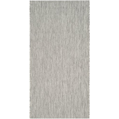 SAFAVIEH Zeitgenössische Teppich für Drinnen & Draussen - Courtyard Collection, Kurzer Flor, Grau und Grau, 79 X 152 cm