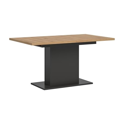 xonox.home Tisch Motion X4AE3T70 Ausziehbarer Esstisch in Artisan Nb. und grau Nb. mit Säulen-Fußgestell, ca. 150-190x76x90 cm