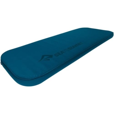 Sea to Summit - Comfort Deluxe Self Inflating Sleeping Isomatte Regular Wide - Premium-Komfort - Pillow Lock-System - 4 Jahreszeiten - Für Camping im Winter - 183 x 64cm - Byron Blue - 1995g