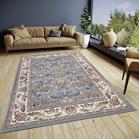 Hanse Home Reni Teppich Orientalisch – Orient Läufer klassisch dicht gewebt mit Ornamenten und Blumenmotiven Weicher Kurzflor für Schlafzimmer, Esszimmer, Wohnzimmer, Flur – Mint Creme, 140x200cm
