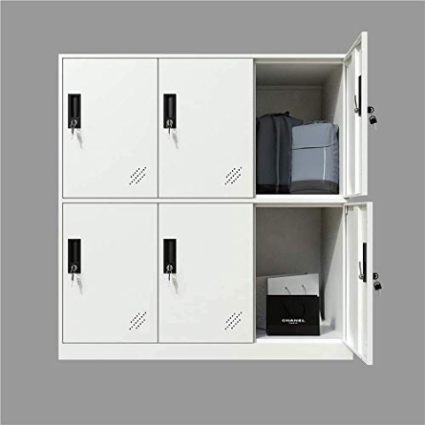 MECOLOR 4,6,9 Tür Metall Büroschrank Mitarbeiter verwenden kleine Schließfächer Schlafzimmer Würfel Schließfach, Wohnzimmer und Schule Locker, Home Locker Organizer Lagerung für Kinder(Full White-6D)