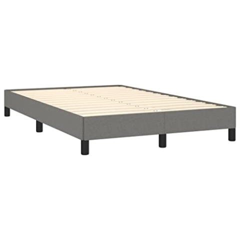 vidaXL Bettgestell, Polsterbett Bett mit Stützbeinen, Bettrahmen mit Lattenrost für Schlafzimmer, Doppelbett Schlafzimmerbett, Dunkelgrau 120x190cm Stoff