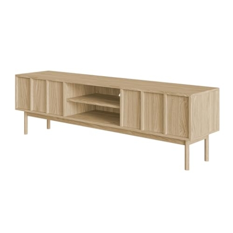 Selsey TV Schrank Lowboard Board Sideboard Fernsehtisch Fernsehschrank 2 Schubladen Fächer Push to Open 170 cm Holzbeine Eiche Eiche Geölt Neksto