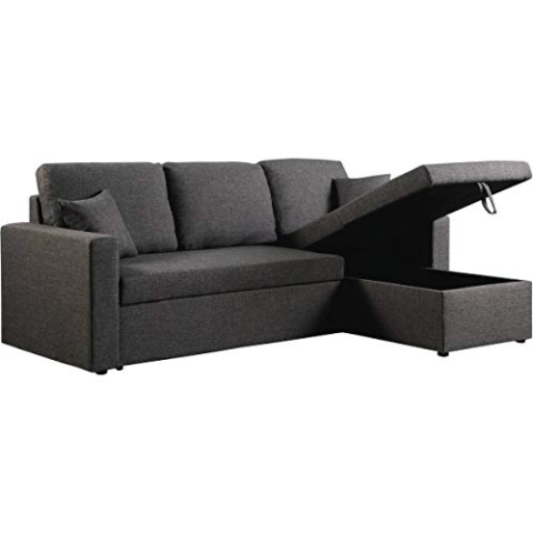 habitat et jardin Ecksofa reversibel mit Schlaffunktion und Stauraum Alain - 3-Sitzer - Grau