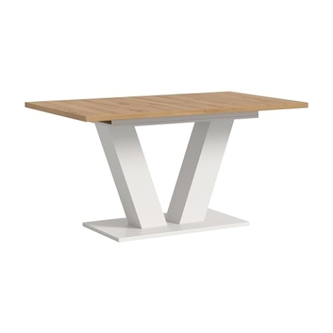 xonox.home Tisch Motion X4AH4T64 Ausziehbarer Esstisch in Artisan Nb. und weiß Nb. mit Y-Fußgestell, ca. 150-190x76x90 cm