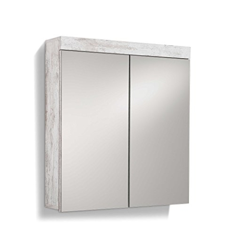 trendteam smart living - Spiegelschrank Spiegel - Badezimmer - Cancun - Aufbaumaß (BxHxT) 72 x 79 x 17 cm - Farbe Canyon Weiß Pine - 125940568