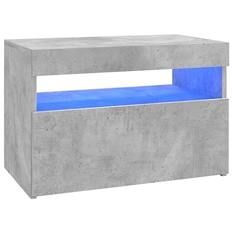 vidaXL TV Schrank mit LED-Leuchten Lowboard Sideboard Fernsehschrank Fernsehtisch TV Möbel Tisch Board HiFi-Schrank Betongrau 180x35x40cm