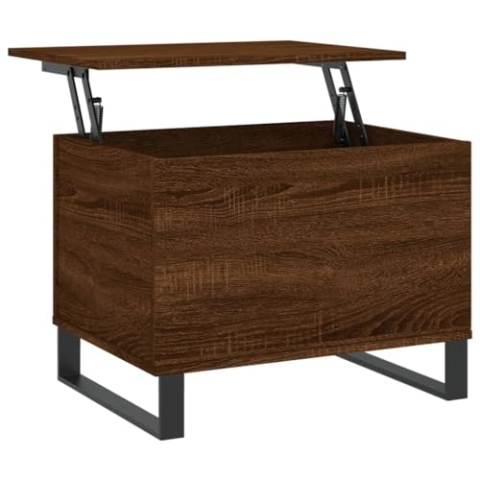 vidaXL Couchtisch, Sofatisch für Wohnzimmer, Wohnzimmertisch mit viel Stauraum, Beistelltisch Kaffeetisch Wohnzimmermöbel, Braun Eichen Optik Holzwerkstoff