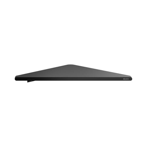 Keuco Rose Eck-Duschablage 24,6 x 24,2 cm, ohne Bohren, Aluminium schwarz matt, Made in Germany, inkl. Klebeset und Schraubset, Duschregal zum Kleben oder Schrauben