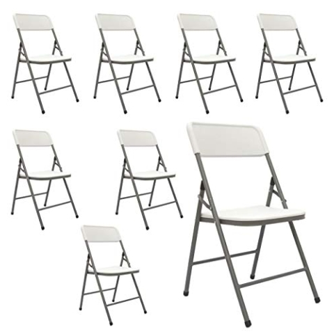 AMANKA 150kg Klappstuhl 8er Set - 50x46x83 Wetterfest Klappbar - Kunststoff Balkonstuhl Gartenstuhl