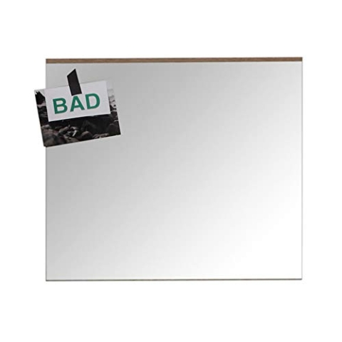 trendteam smart living - Wandspiegel Spiegel - Badezimmer - Set One - Aufbaumaß (BxHxT) 60 x 55 x 2 cm - Farbe Weiß mit Eiche San Remo Hell - 133640396