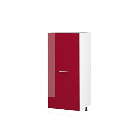 Vicco Hochschrank R-Line, Küchenkommode, Bordeaux Hochglanz/Weiß, 60 cm