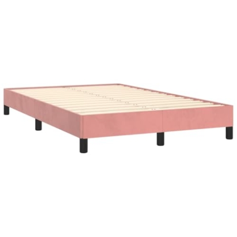vidaXL Bettgestell, Polsterbett Bett mit Stützbeinen, Bettrahmen mit Lattenrost für Schlafzimmer, Doppelbett Schlafzimmerbett, Rosa 120x190cm Samt