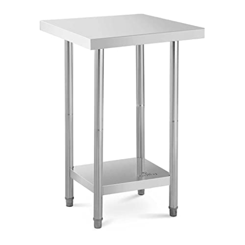 Royal Catering Edelstahltisch Fläche 61 x 61 cm Tragkraft 150 kg Ebenen 2 Edelstahl Arbeistisch